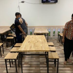Bàn ghế đôn chân sắt 6 ghế